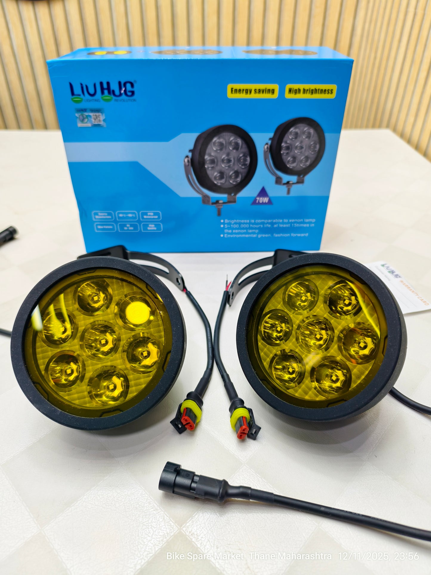 HJG 70W 7 LED FOG LIGHT WITH HARNESS ( 1 YEAR WARRANTY )