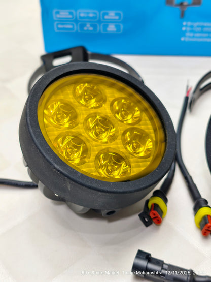 HJG 70W 7 LED FOG LIGHT WITH HARNESS ( 1 YEAR WARRANTY )