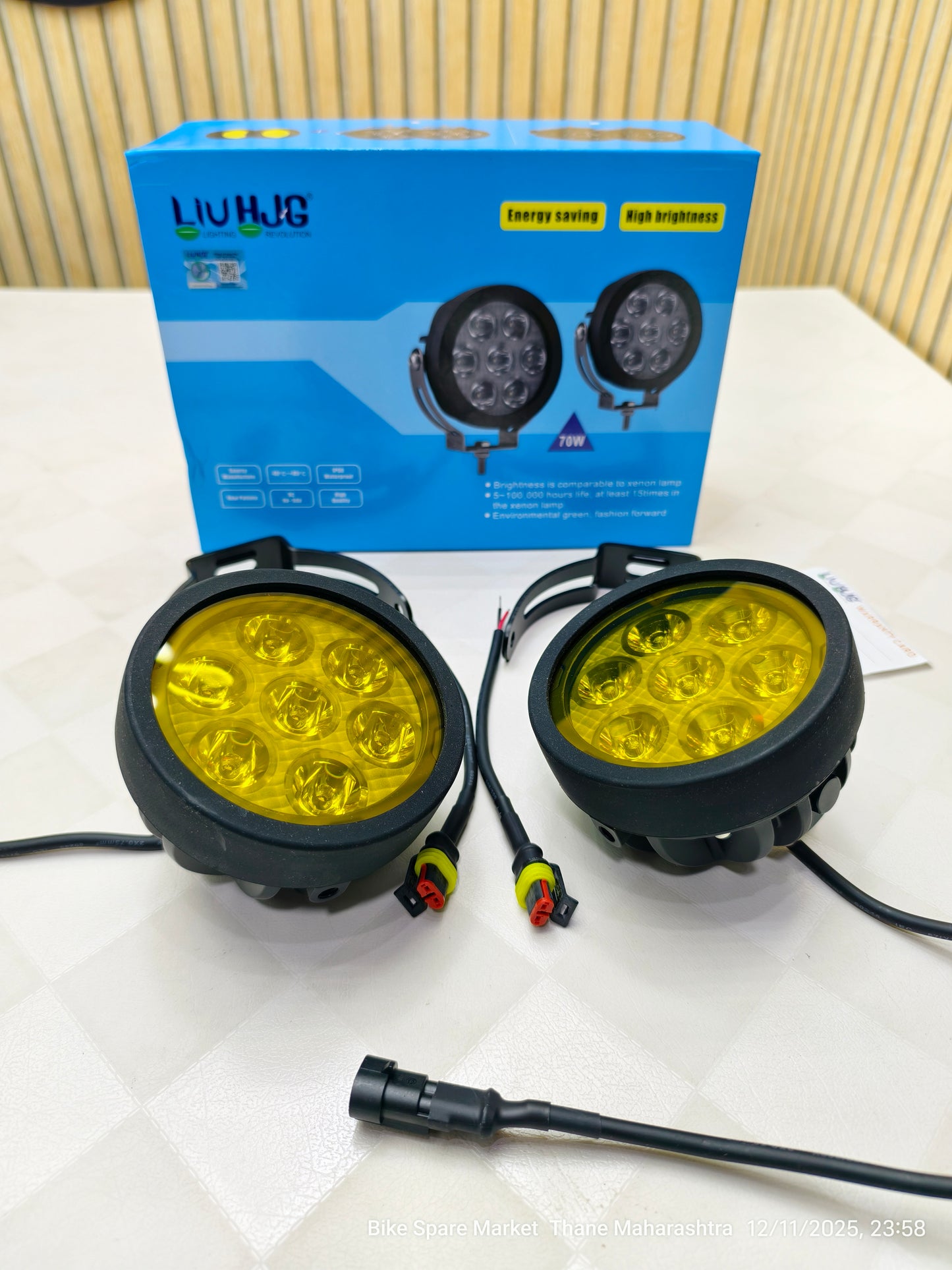 HJG 70W 7 LED FOG LIGHT WITH HARNESS ( 1 YEAR WARRANTY )