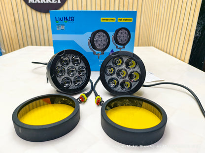 HJG 70W 7 LED FOG LIGHT WITH HARNESS ( 1 YEAR WARRANTY )