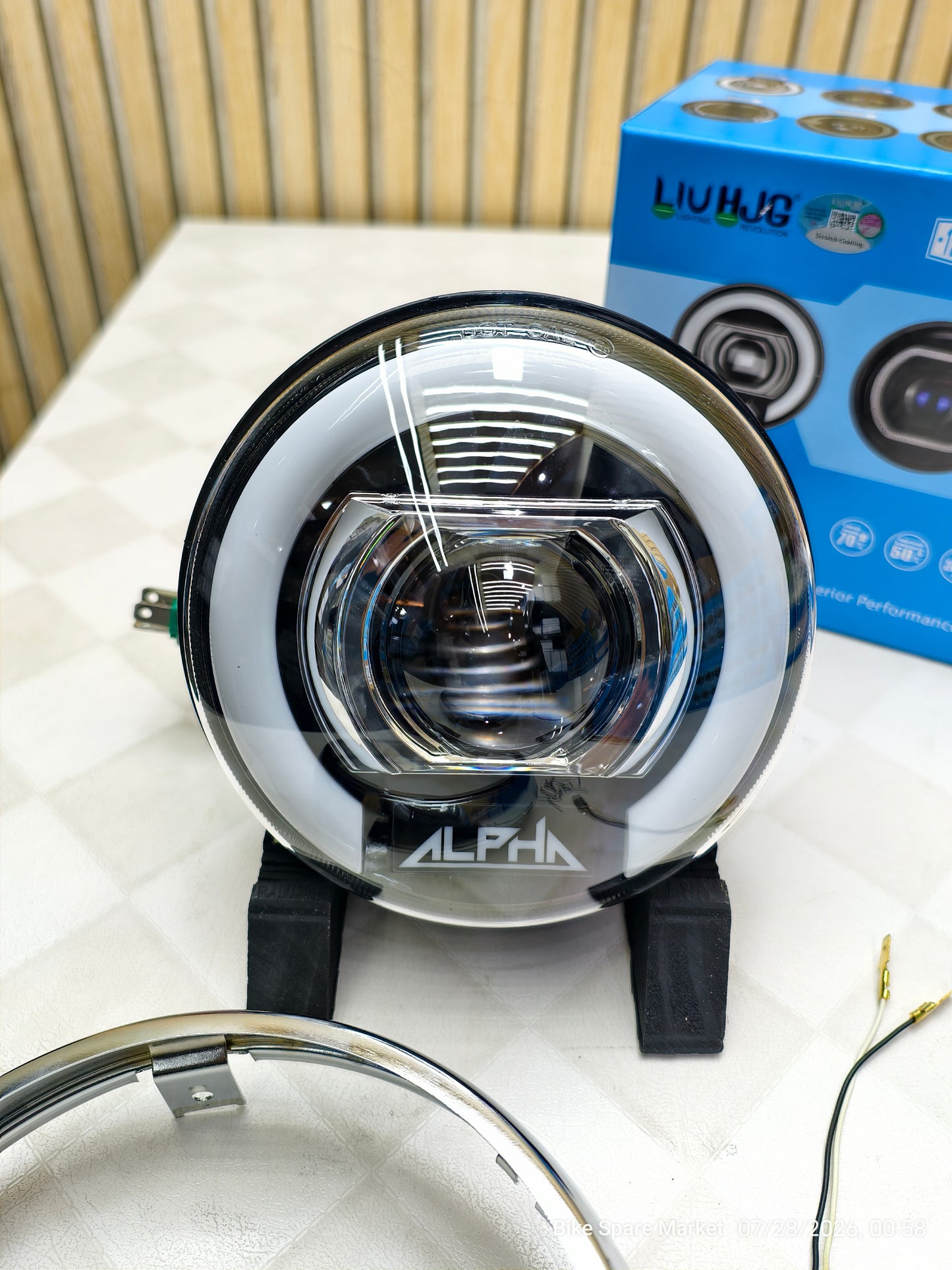 ( Meteor 350 Halogen ) HJG ALPHA C-325 Projector Headlight 128 watt High 68w Low 60w Full Kit ( 6m Warranty )