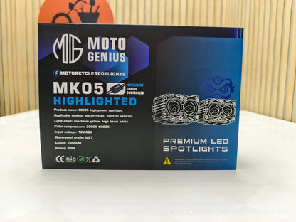 Moto Genius MK05 Fog Light With Harness Full Kit ( 6m Warranty ) Red DRL