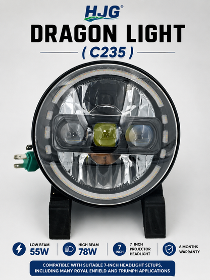 HJG C 235 DRAGON PROJECTOR HEADLIGHT 133 watt High 78w Low 55w ( 6m Warranty )