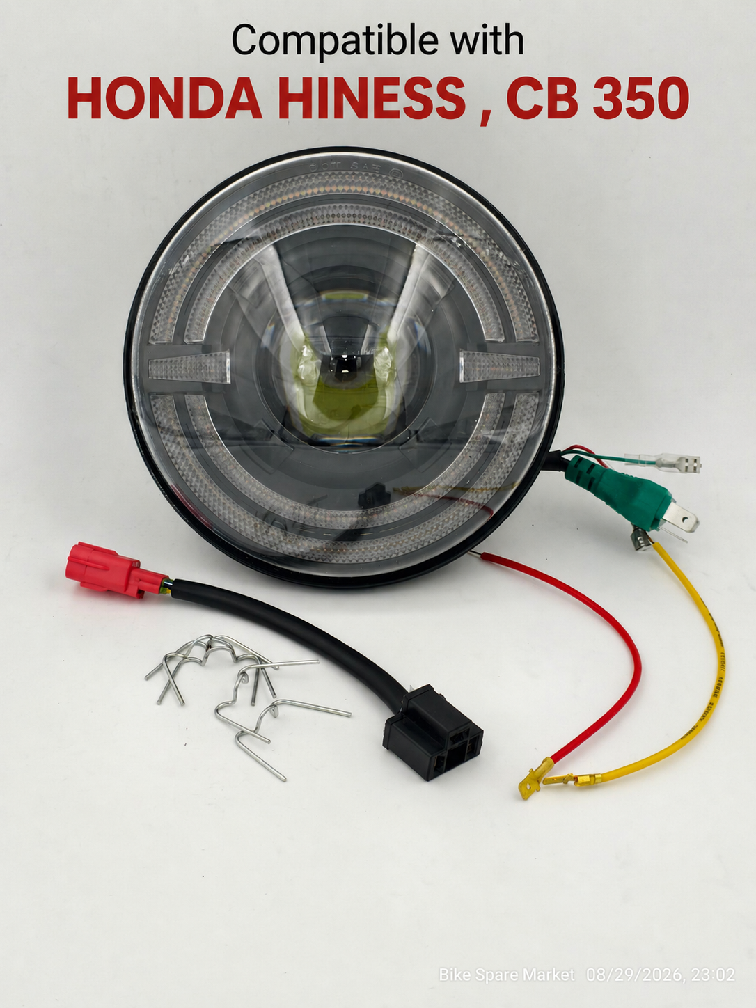 Honda CB350 , CB350 Dlx Pro , CB350c(Classic),CB350 Rs ,CB 350 Hiness H'ness,Hjg C319 93w Projector Headlight ( full kit ) 6m Warranty
