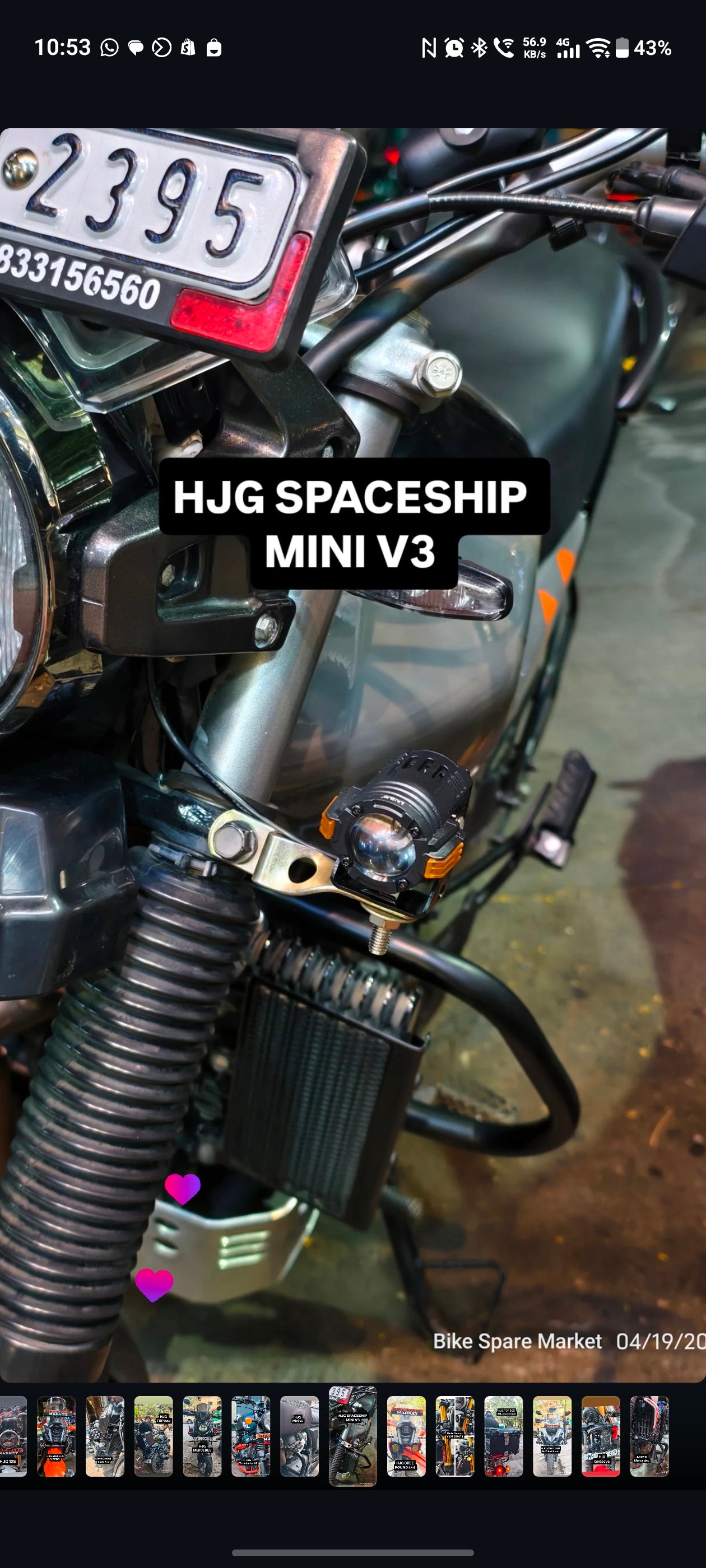 HJG SPACESHIP MINI V3 FOG LIGHT 60W WITH RED DRL ( 6M WARRANTY )