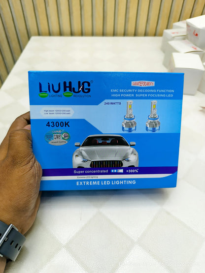 HJG 240w 4300K (Warm White) 24000LM LED Headlight Bulb – 12 Months Warranty