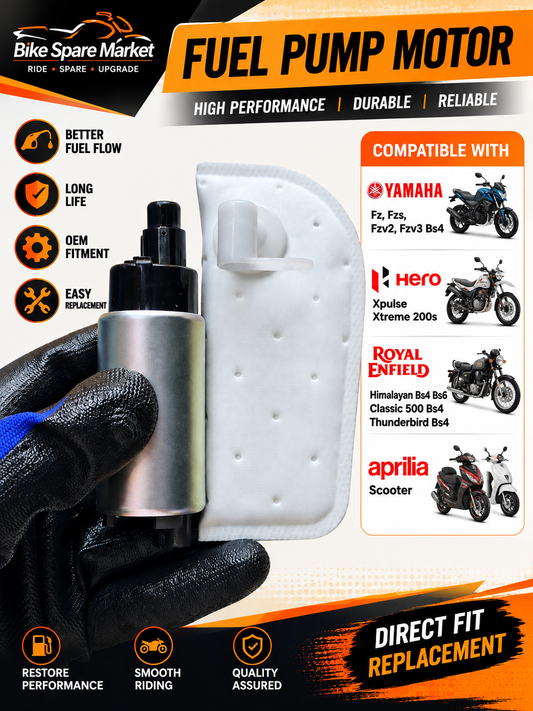 Fuel Pump Motor Yamaha Fz,Fzs, Fzv2,Fzv3Bs4 Hero Xpulse Xtreme 200s Royal Enfield Himalayan Bs4 Bs6 , Classic 500 Bs4 Thunderbird Bs4 , Aprilia Vespa Fuel Pump Motor ( 3m Warranty )