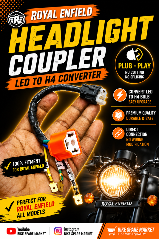 ( Hand 👏 made ) Royal Enfield RE Headlight Coupler LED to H4 Conversion Shocket