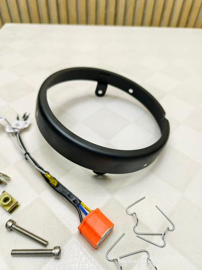 TRIUMPH HEADLIGHT LED TO H4 CONVERSION KIT PLUG AND PLAY ( Rim , Coupler , Nutbolt Clip , Lock Clips )