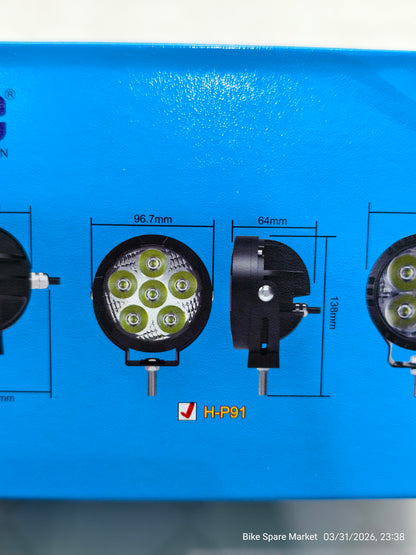 HjG Cree Round 6 120w Fog Light With Harness P91 ( 1 Year Warranty )