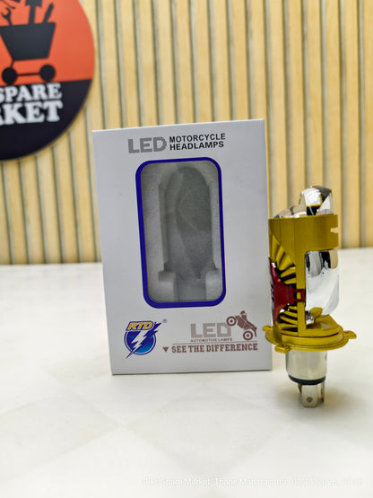 RTD Gold Projector 70w H4 LED Headlight Bulb ( 6M Warranty)