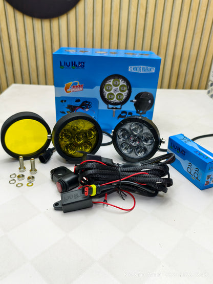 HjG Cree Round 6 120w Fog Light With Harness P91 ( 1 Year Warranty )