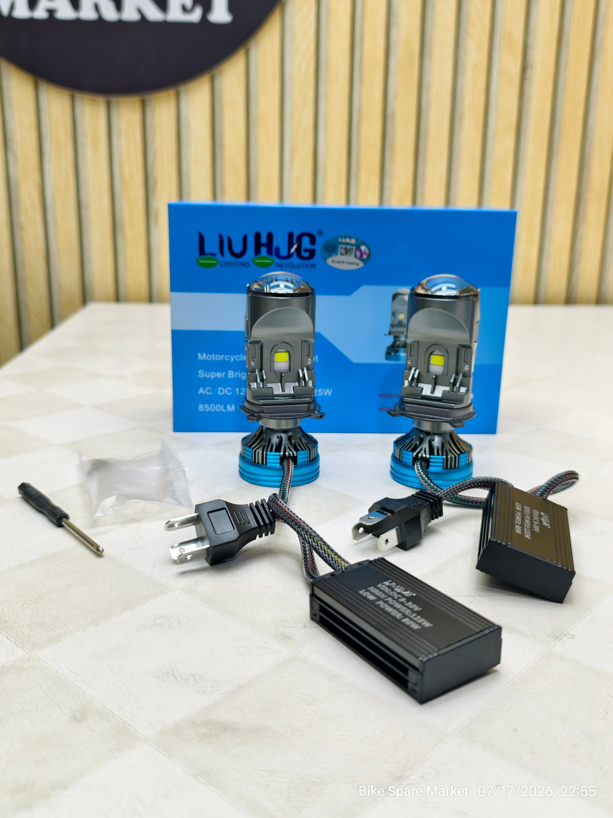 (Pair) HJG 125W×2 =250w LED H4 Headlight Projector Bulb 125w Watt High 85 Watt Low 12000LM - 8500LM 12v-80v ( 1 year Warranty )