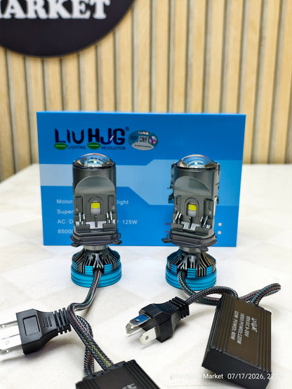 (Pair) HJG 125W×2 =250w LED H4 Headlight Projector Bulb 125w Watt High 85 Watt Low 12000LM - 8500LM 12v-80v ( 1 year Warranty )