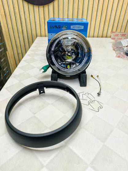 ( Meteor 350 Halogen ) HJG C-199 Projector Headlight 108watt High 58watt Low 50watt Full kit ( 6m Warranty )