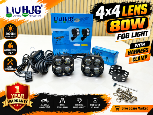 HjG 4×4 Lens 80w fog light With Harness Clamp ( 1 Year Warranty )