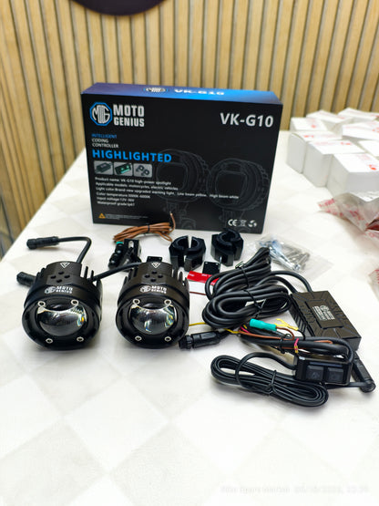 MOTO GENIUS Vk-G10 80W FOG LIGHT WITH HARNESS CLAMP FULL KIT