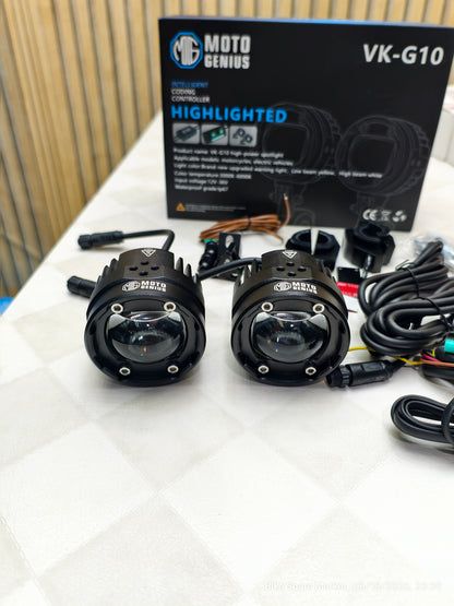 MOTO GENIUS Vk-G10 80W FOG LIGHT WITH HARNESS CLAMP FULL KIT