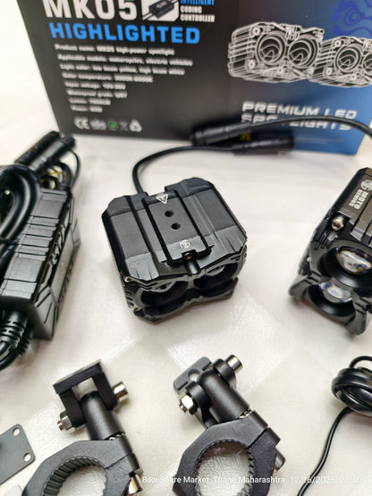 Moto Genius MK05 Fog Light With Harness Full Kit ( 6m Warranty ) Red DRL