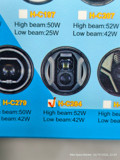 HJG HEXAGON (C284) HEADLIGHT HIGH 52W LOW 42w (6m warranty )