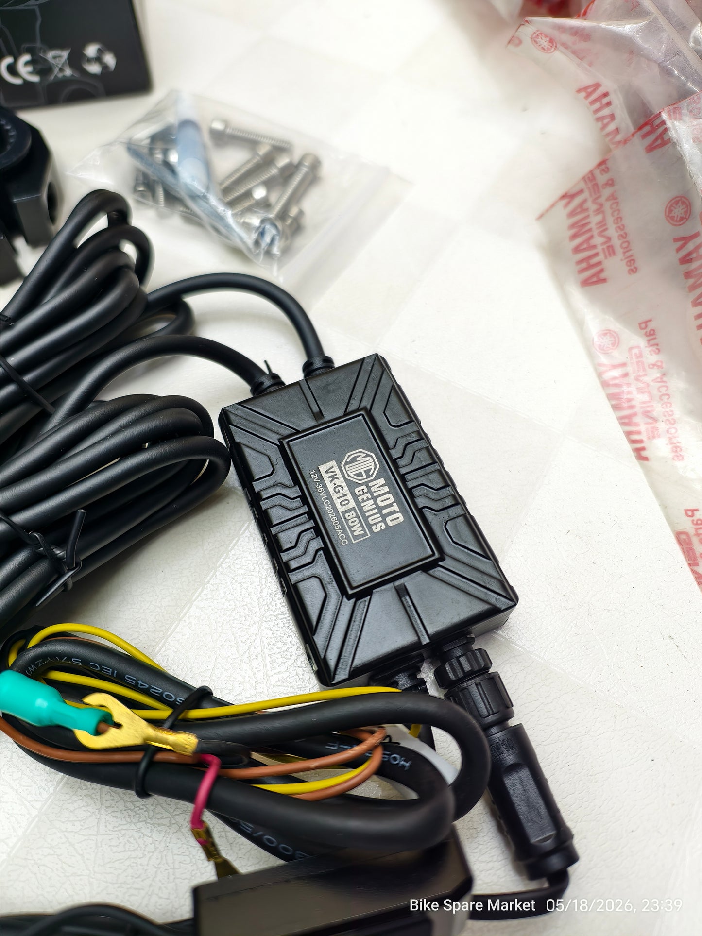 MOTO GENIUS Vk-G10 80W FOG LIGHT WITH HARNESS CLAMP FULL KIT