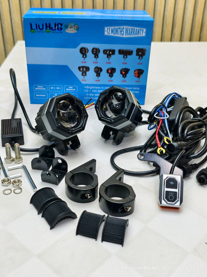 HJG 125 fog Light With Moto Powerz Harness and Clamp 120w ( 1 year warranty )