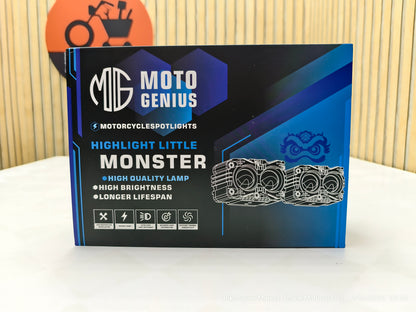 Moto Genius MK05 Fog Light With Harness Full Kit ( 6m Warranty ) Red DRL