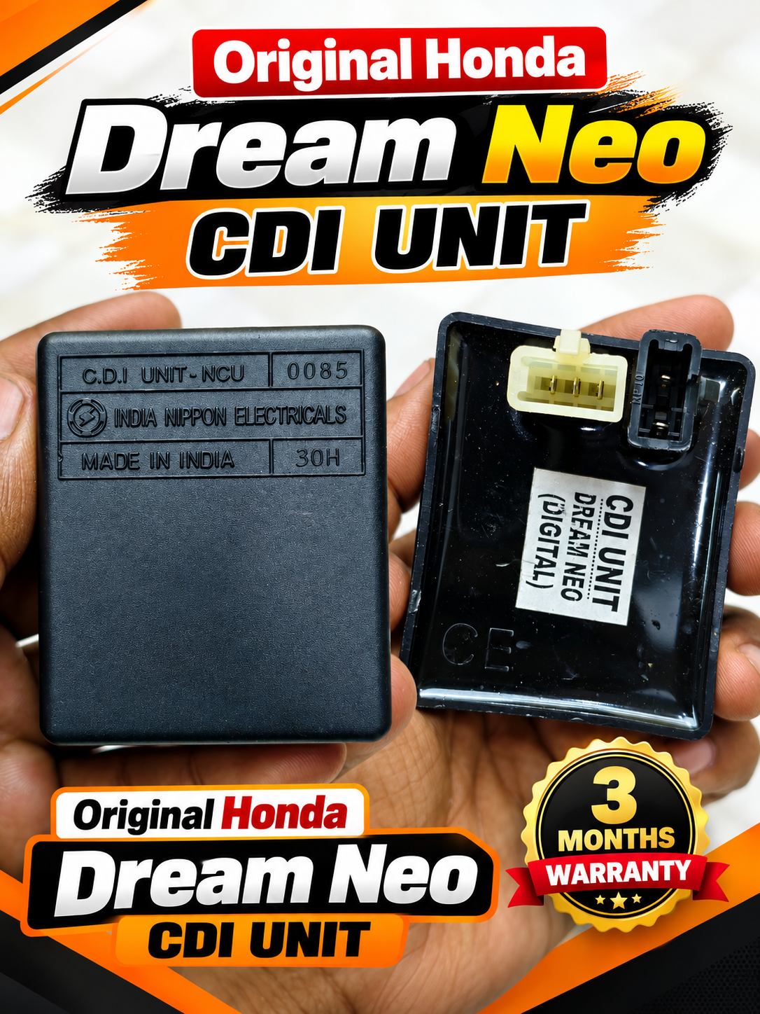 Original Honda Dream Neo CDI Unit (Part N K23A)– 3 Months Warranty