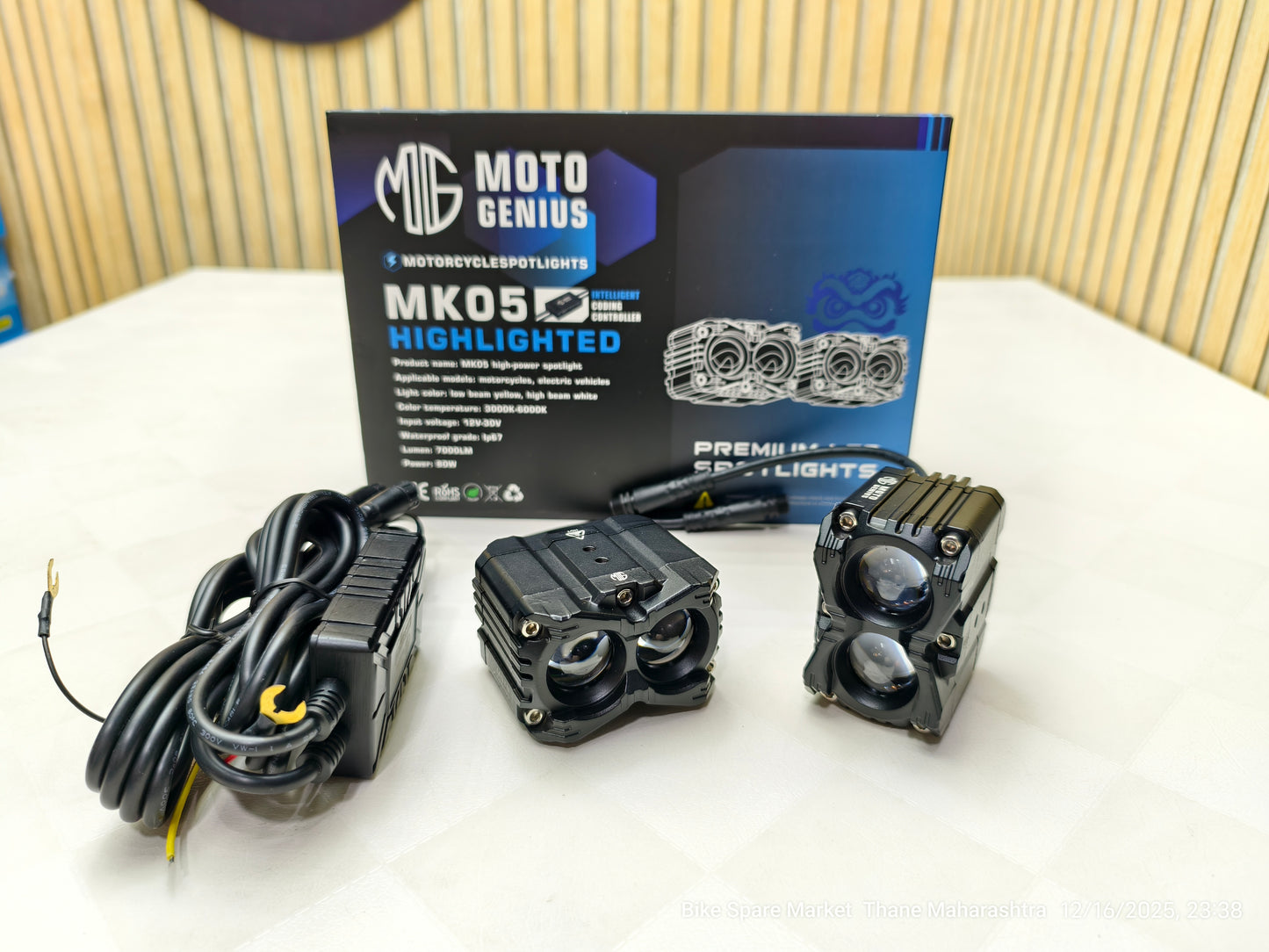 Moto Genius MK05 Fog Light With Harness Full Kit ( 6m Warranty ) Red DRL