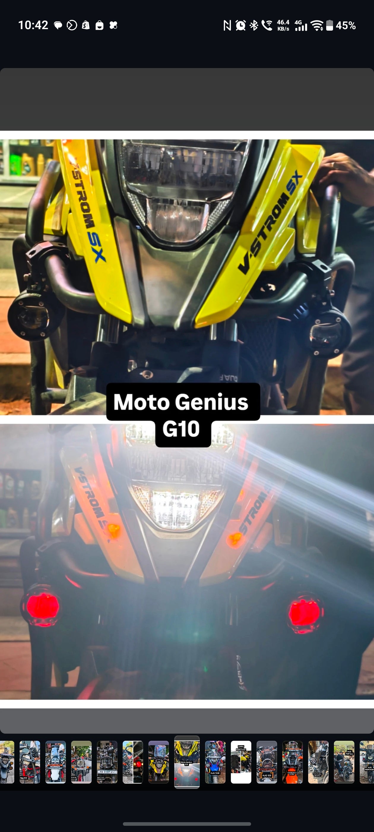 MOTO GENIUS Vk-G10 80W FOG LIGHT WITH HARNESS CLAMP FULL KIT