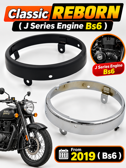 Royal Enfield Classic Reborn ( Halogen Version ) Headlight Rim For After Market Headlight Fitting All J Series Engine Bs6 Compatible