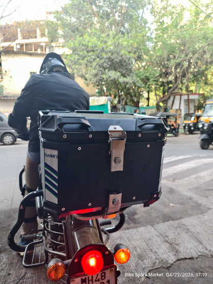 HJG 45L Aluminium Top Box With Back Rest