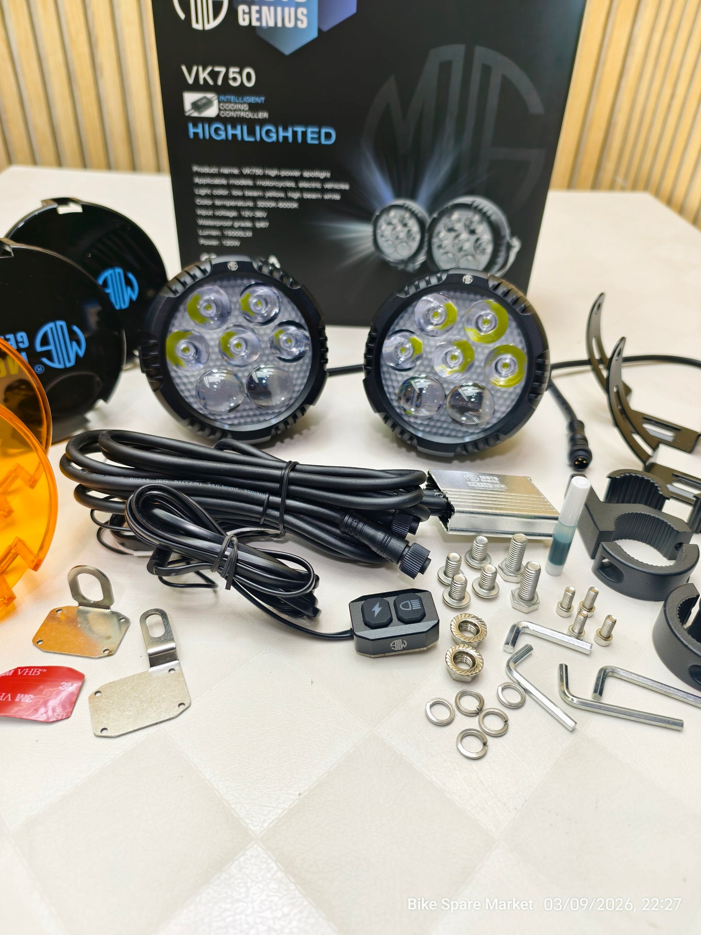 Moto Genius Vk750 120w Spot + Spread With Harness Full kit