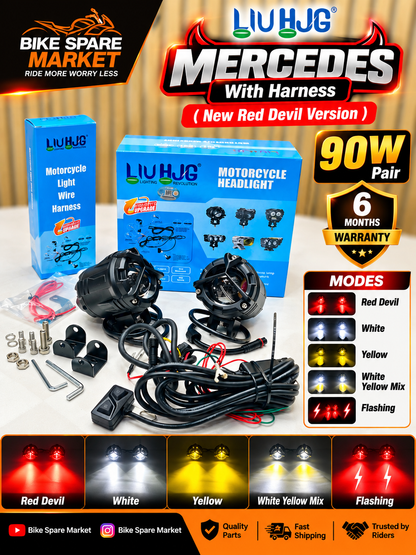 ( Upgrade New Version ) HJG Mercedes Y Fog Light With Harness Red Devil HJG-104  6m Warranty