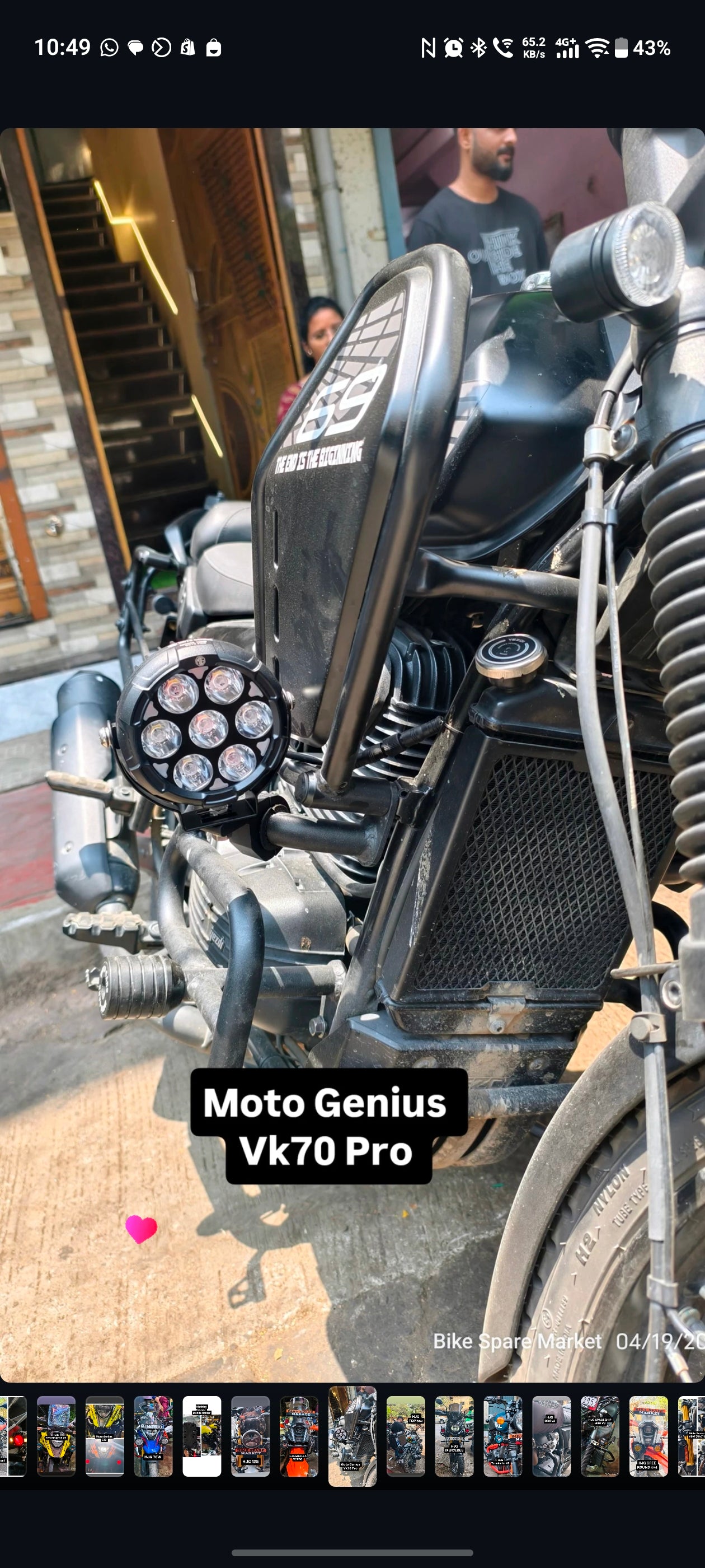 Moto Genius VK 70 Pro 160W DRL With Harness Full kit