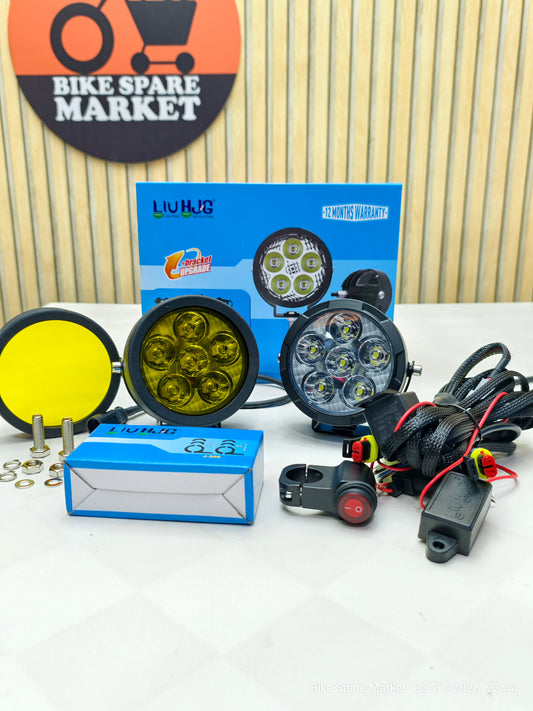 HjG Cree Round 6 120w Fog Light With Harness P91 ( 1 Year Warranty )