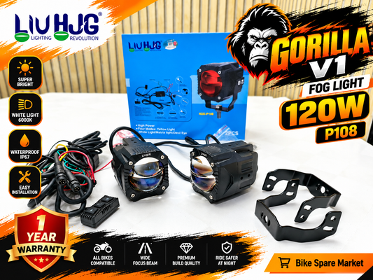 HjG Gorilla V1 Fog light with Harness 120w P108 ( 1 Year Warranty )